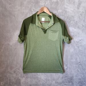The North Face Men's Medium Two Tone Green Polo Shirt Comfortable Fit